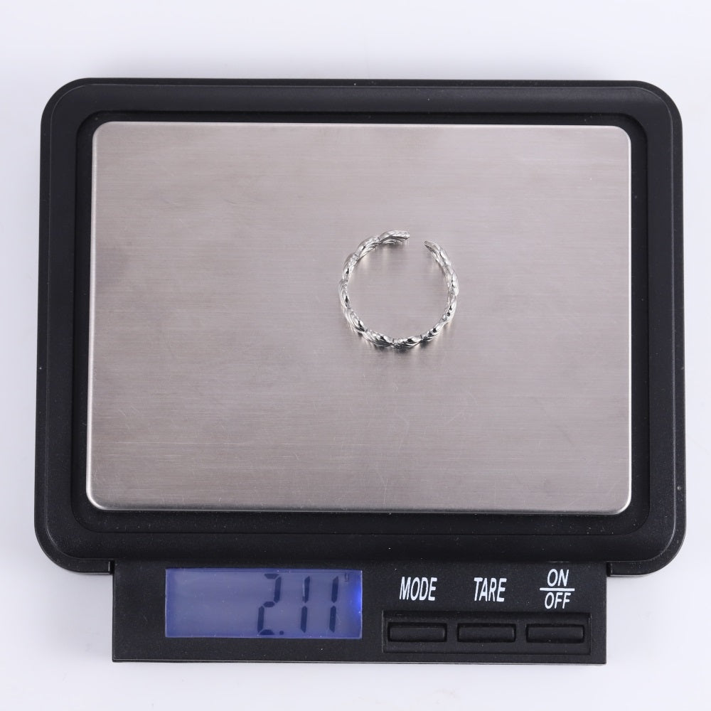 MRSS29 STAINLESS STEEL ADJUSTABLE  SHELL OPEN RING