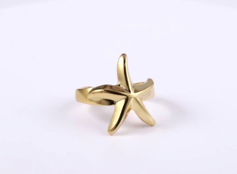 MRSS30 STAINLESS STEEL ADJUSTABLE STARFISH OPEN RING