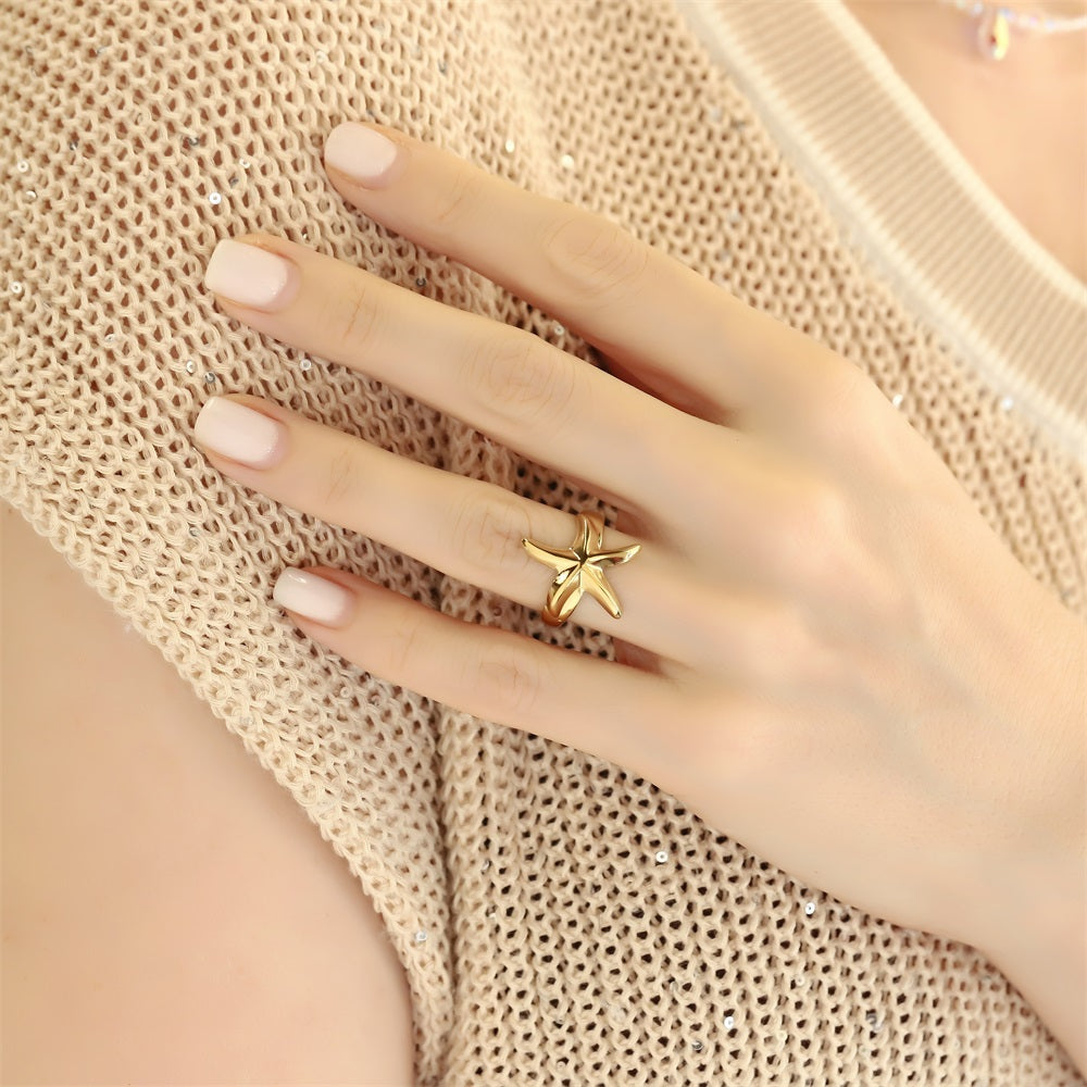 MRSS30 STAINLESS STEEL ADJUSTABLE STARFISH OPEN RING