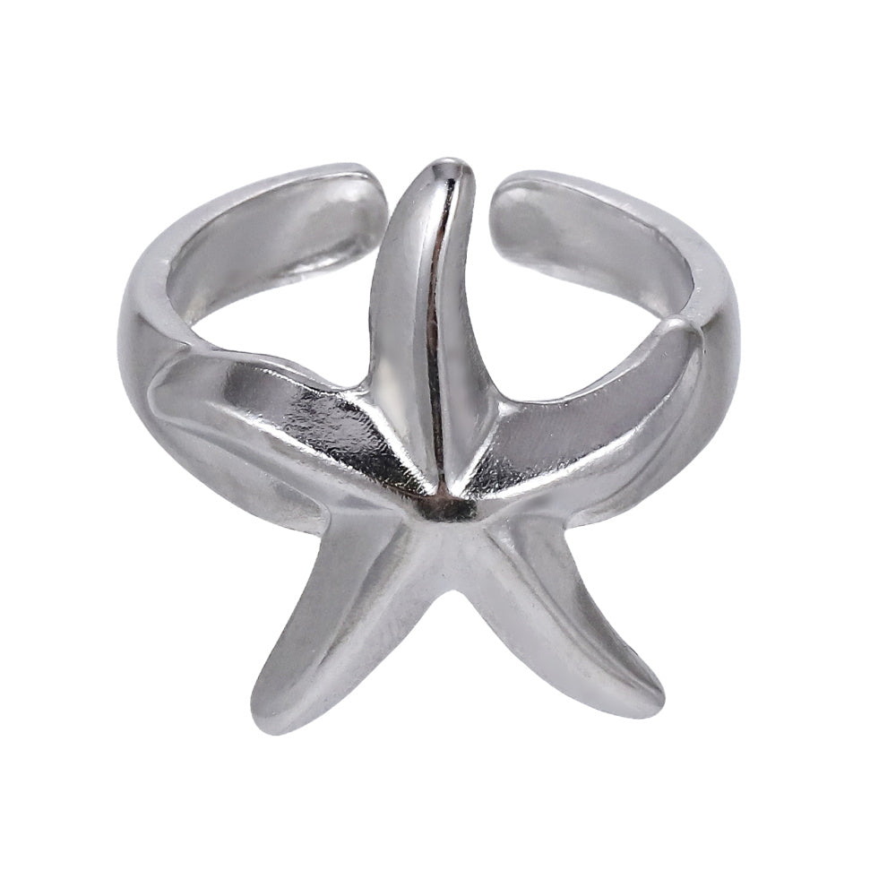 MRSS30 STAINLESS STEEL ADJUSTABLE STARFISH OPEN RING