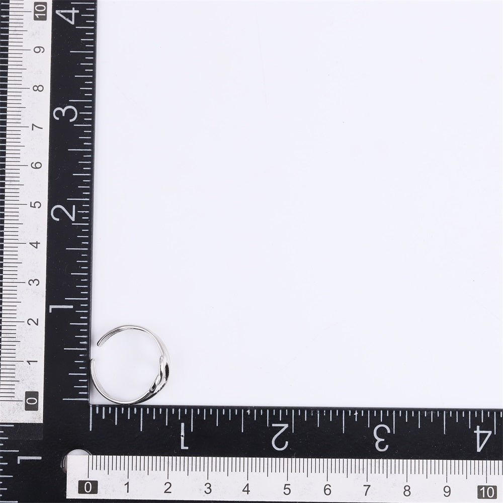 MRSS32 STAINLESS STEEL ADJUSTABLE HEART KNOT OPEN RING