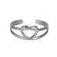 MRSS32 STAINLESS STEEL ADJUSTABLE HEART KNOT OPEN RING