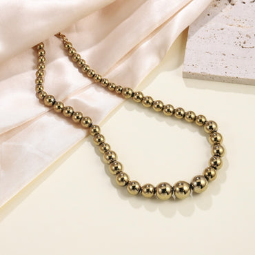 NSS1000 STAINLESS STEEL & HEMATITE BEADS NECKLACE