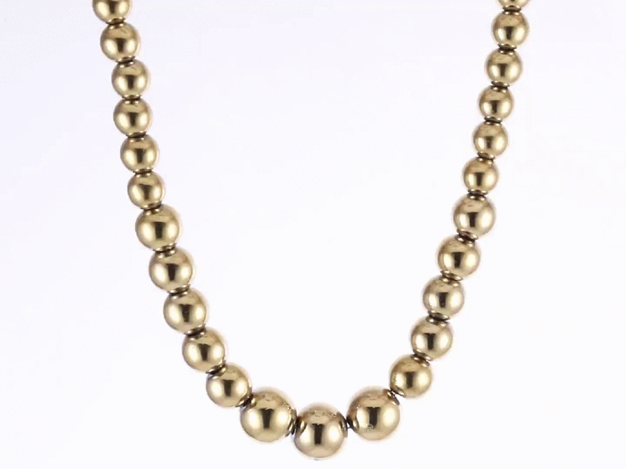 NSS1000 STAINLESS STEEL & HEMATITE BEADS NECKLACE