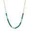 AAB Co stainless steel beads necklace with dyed quartzite imitation jade in green 14K gold finish