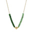 AAB Co stainless steel beads necklace with dyed quartzite imitation jade and natural green aventurine, 14K gold finish
