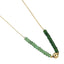 AAB Co stainless steel beads necklace with dyed quartzite imitation jade and natural green aventurine, 14K gold finish