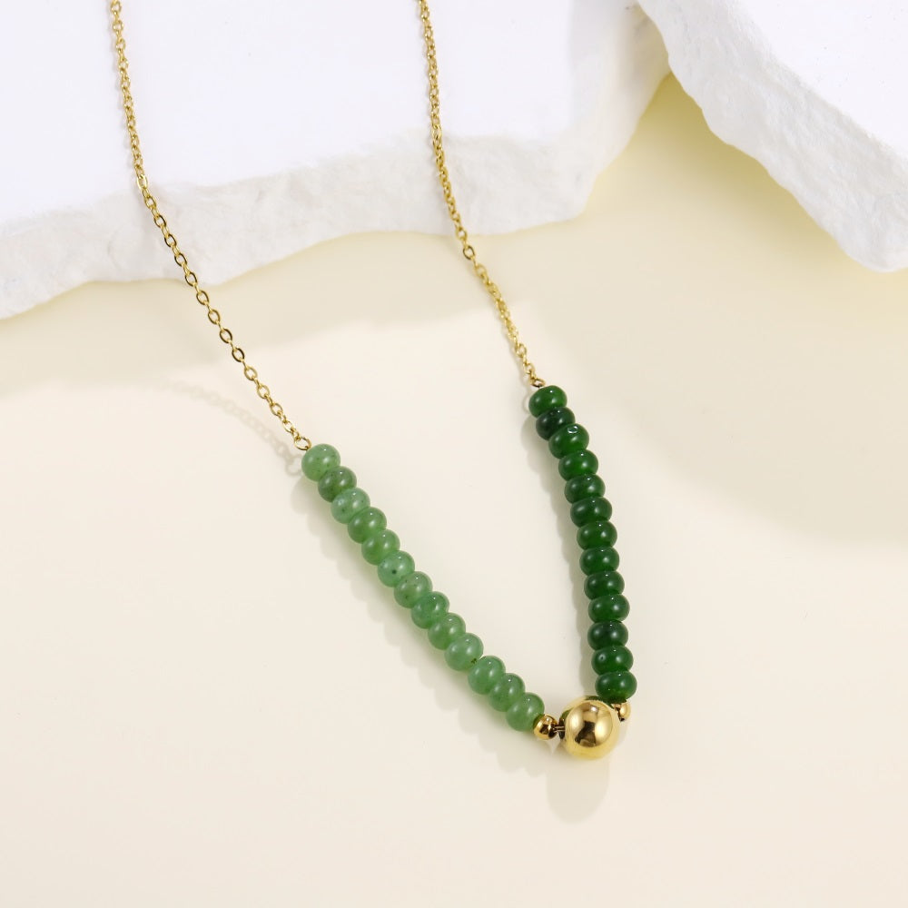 NSS1016 STAINLESS STEEL BEADS NECKLACE