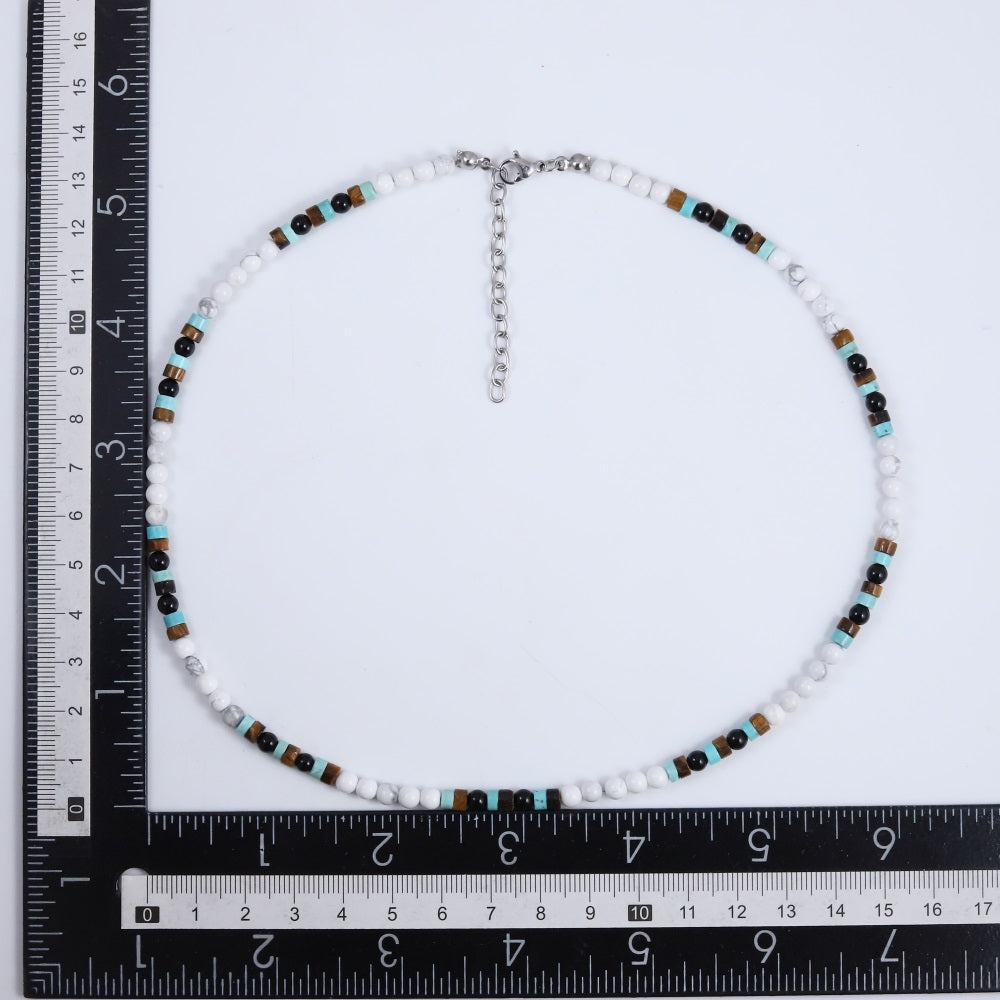 NSS1035 STAINLESS STEEL & BEADS NECKLACE