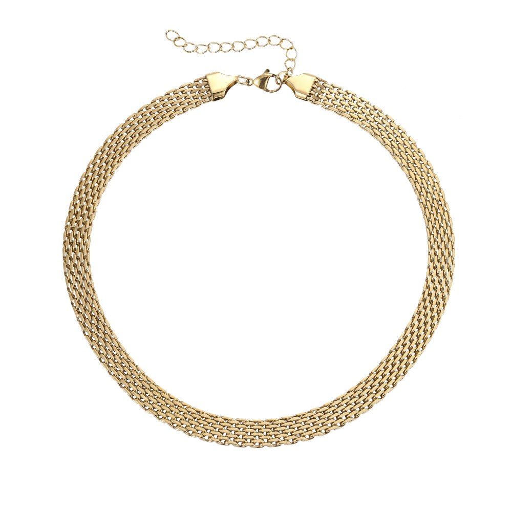 NSS1041 STAINLESS STEEL BRAIDED FLAT MESH CHOCKER