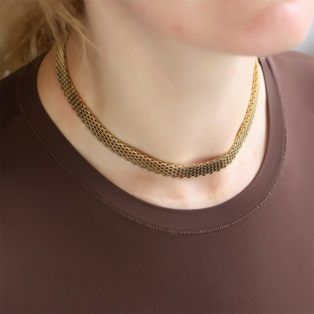 NSS1041 STAINLESS STEEL BRAIDED FLAT MESH CHOCKER