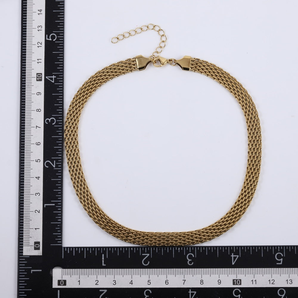 NSS1041 STAINLESS STEEL BRAIDED FLAT MESH CHOCKER