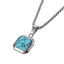 NSS1042 STAINLESS STEEL NECKLACE WITH SYNTHETIC TURQUOISE