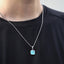 NSS1042 STAINLESS STEEL NECKLACE WITH SYNTHETIC TURQUOISE