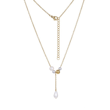 NSS1046 STAINLESS STEEL NECKLACE WITH SHELL PEARL