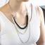 NSS1049 STAINLESS STEEL MULTI CHAIN NECKLACE WITH BEADS
