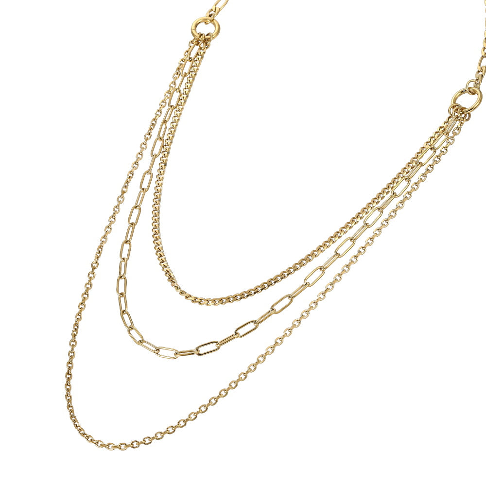NSS1050 STAINLESS STEEL MULTI CHAIN NECKLACE