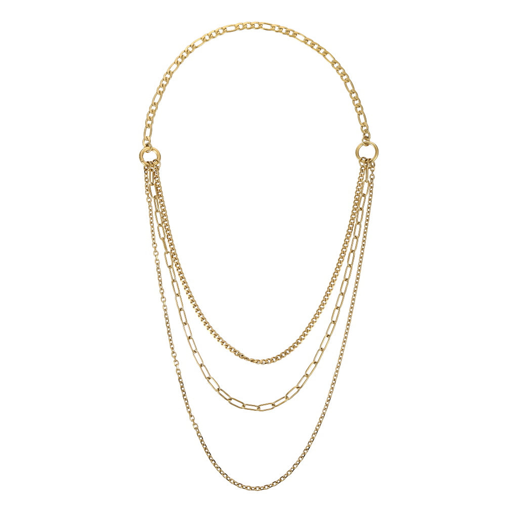 NSS1050 STAINLESS STEEL MULTI CHAIN NECKLACE