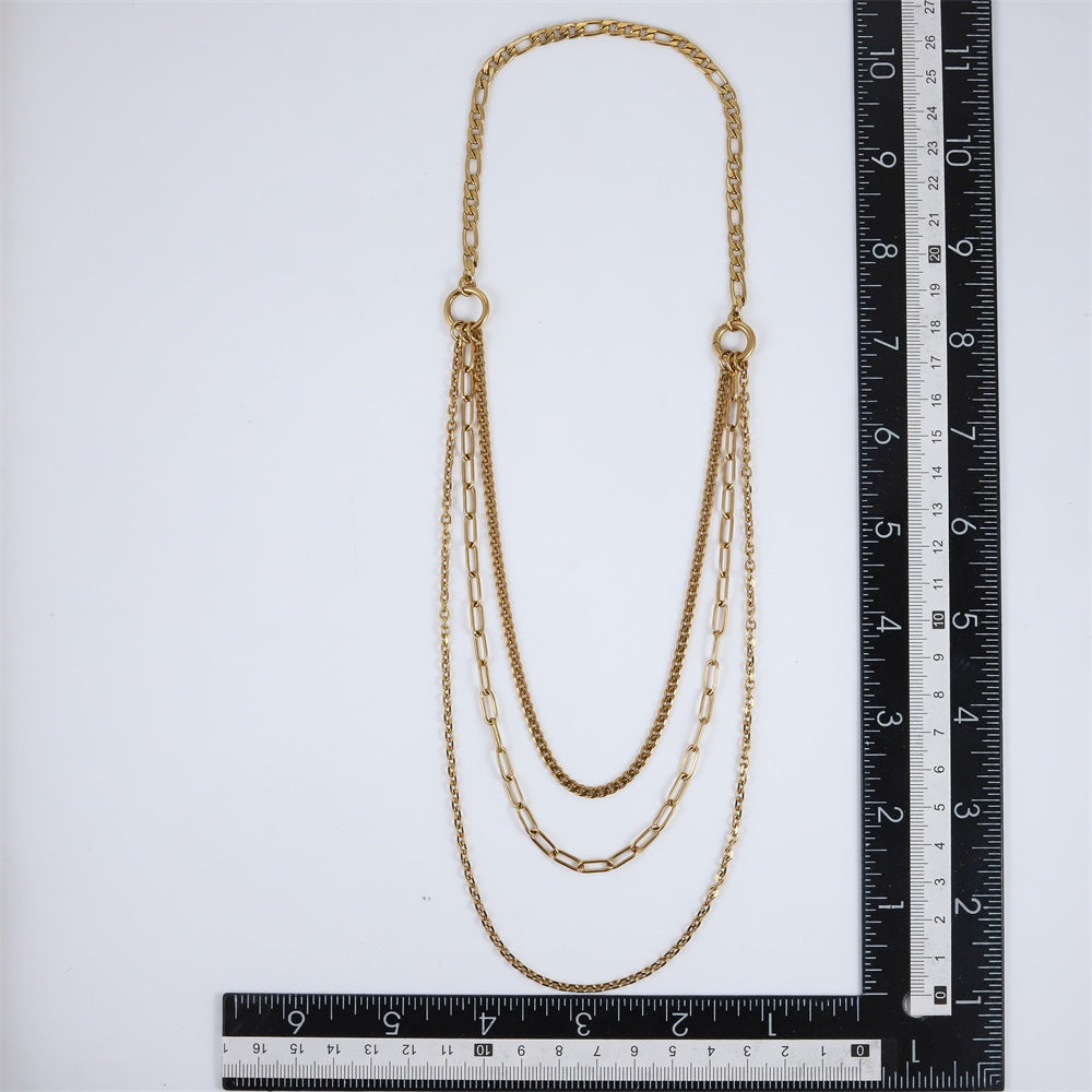 NSS1050 STAINLESS STEEL MULTI CHAIN NECKLACE