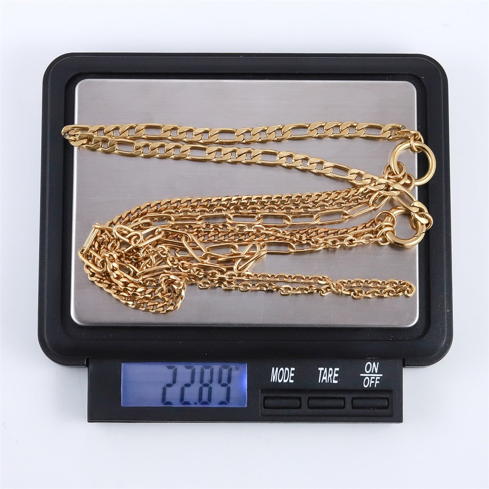 NSS1050 STAINLESS STEEL MULTI CHAIN NECKLACE