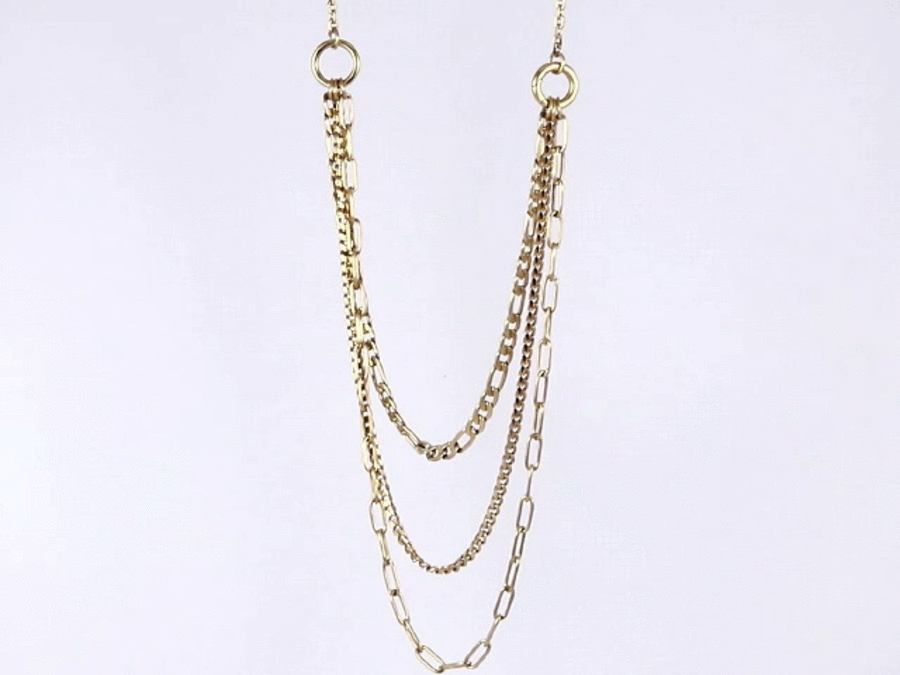 NSS1050 STAINLESS STEEL MULTI CHAIN NECKLACE