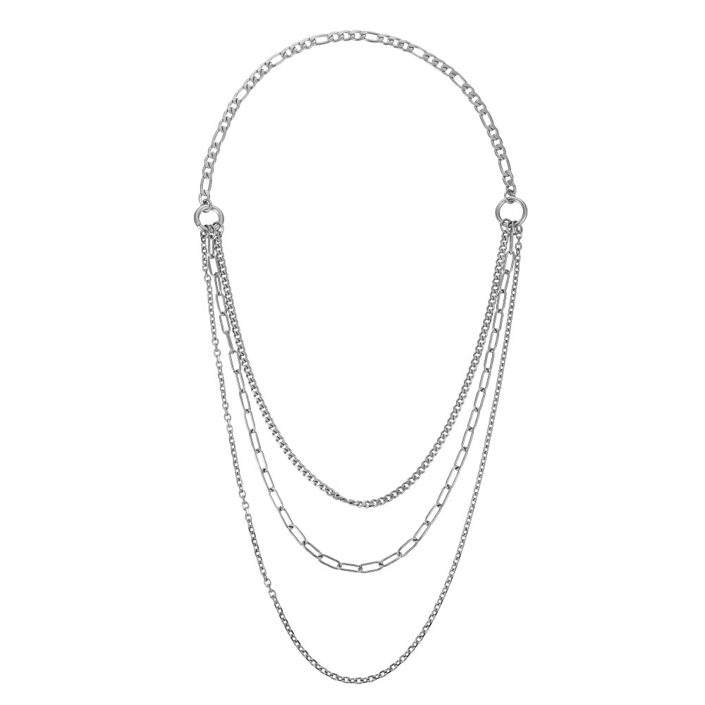 NSS1050 STAINLESS STEEL MULTI CHAIN NECKLACE