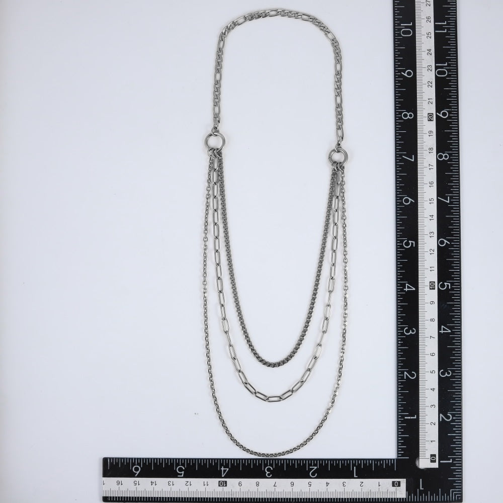 NSS1050 STAINLESS STEEL MULTI CHAIN NECKLACE