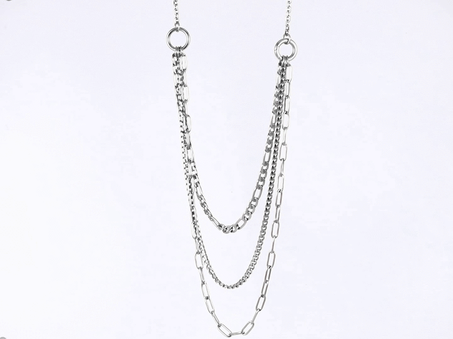 NSS1050 STAINLESS STEEL MULTI CHAIN NECKLACE