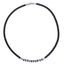 AAB Co stainless steel leather necklace with hematite and black turquoise beads