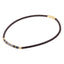AAB Co stainless steel leather necklace with hematite and grey jasper beads