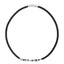 AAB Co stainless steel leather necklace with hematite and grey jasper beads
