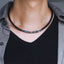 NSS1055 STAINLESS STEEL LEATHER NECKLACE WITH NATURAL BEAD & HEMATITE