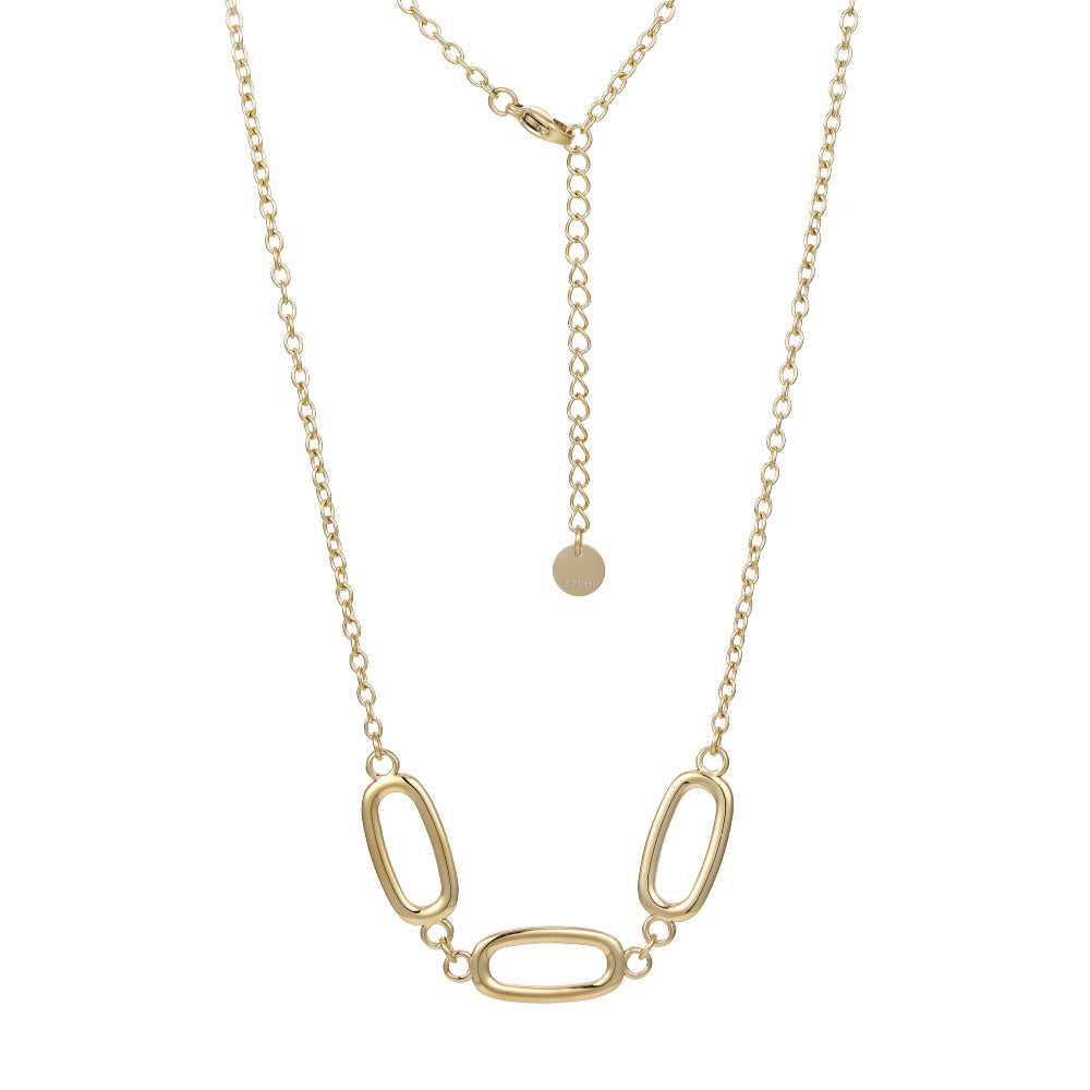 NSS1057 STAINLESS STEEL NECKLACE WITH OVAL SHAPE LINK