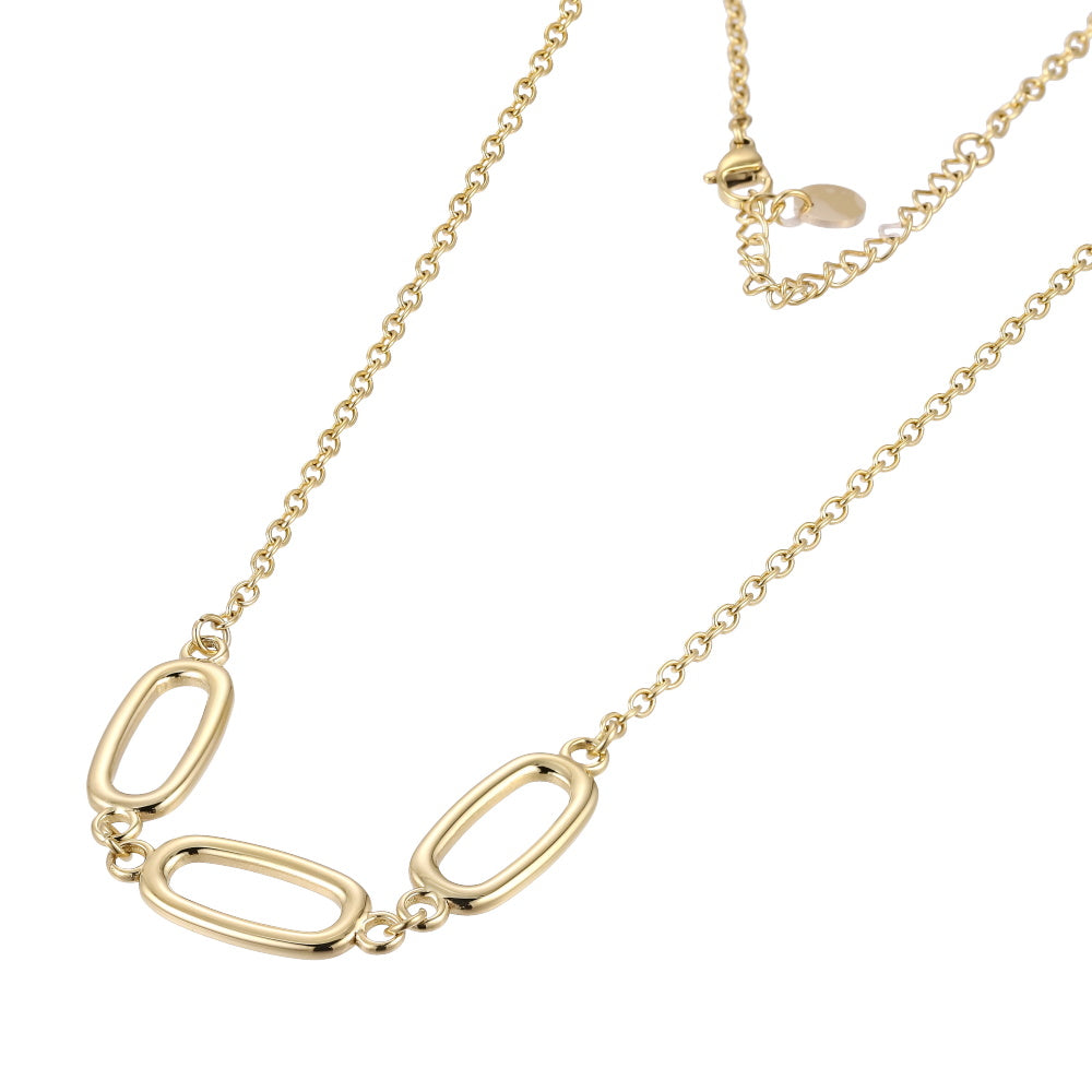 NSS1057 STAINLESS STEEL NECKLACE WITH OVAL SHAPE LINK