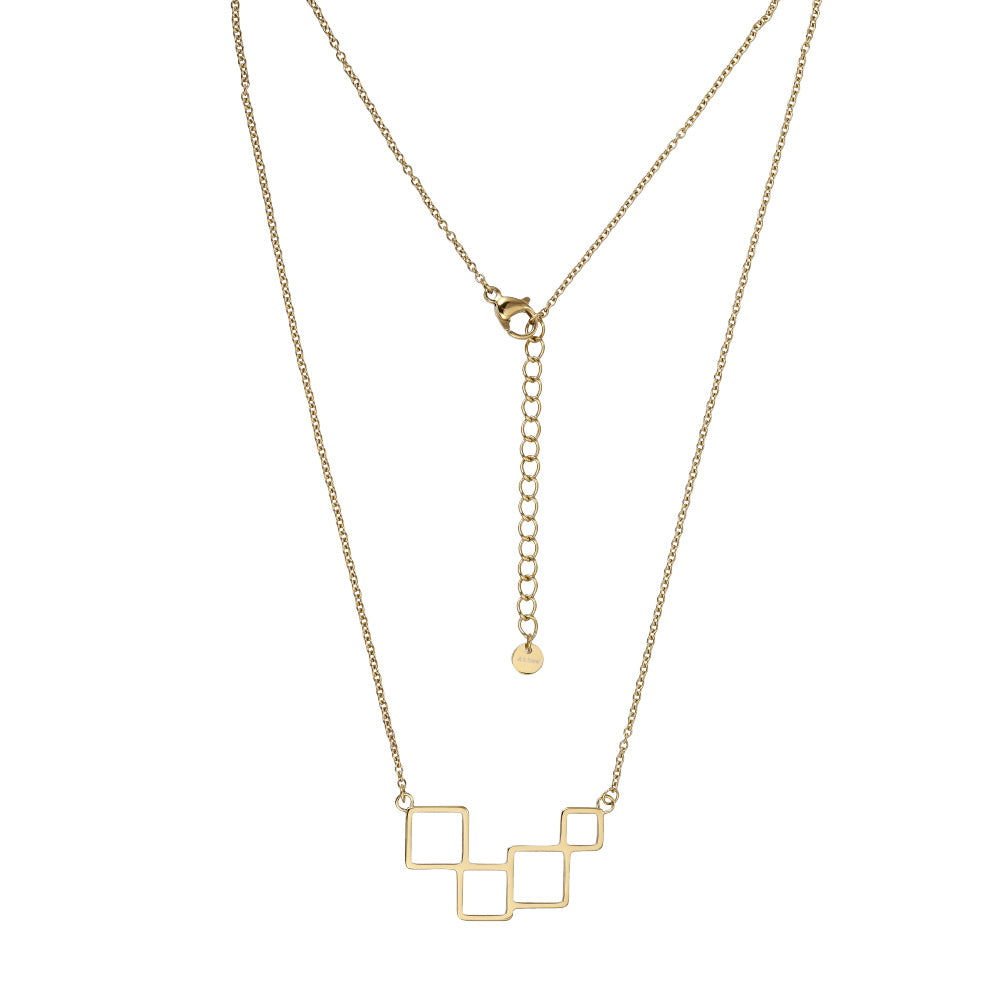 NSS1058 STAINLESS STEEL NECKLACE WITH GEOMETRIC DESIGN
