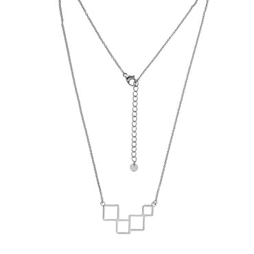 NSS1058 STAINLESS STEEL NECKLACE WITH GEOMETRIC DESIGN