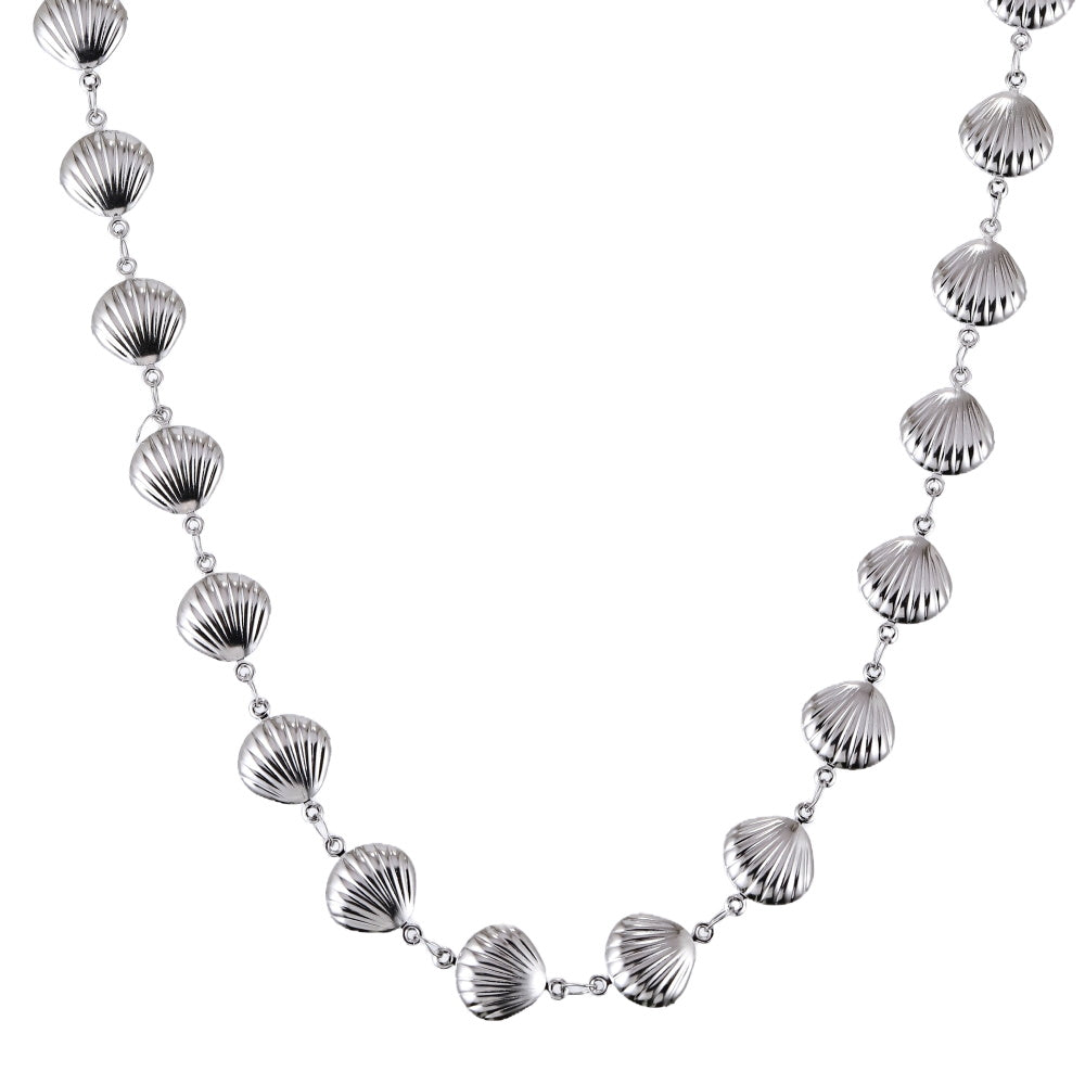 NSS1069 STAINLESS STEEL SCALLOP SHELL NECKLACE
