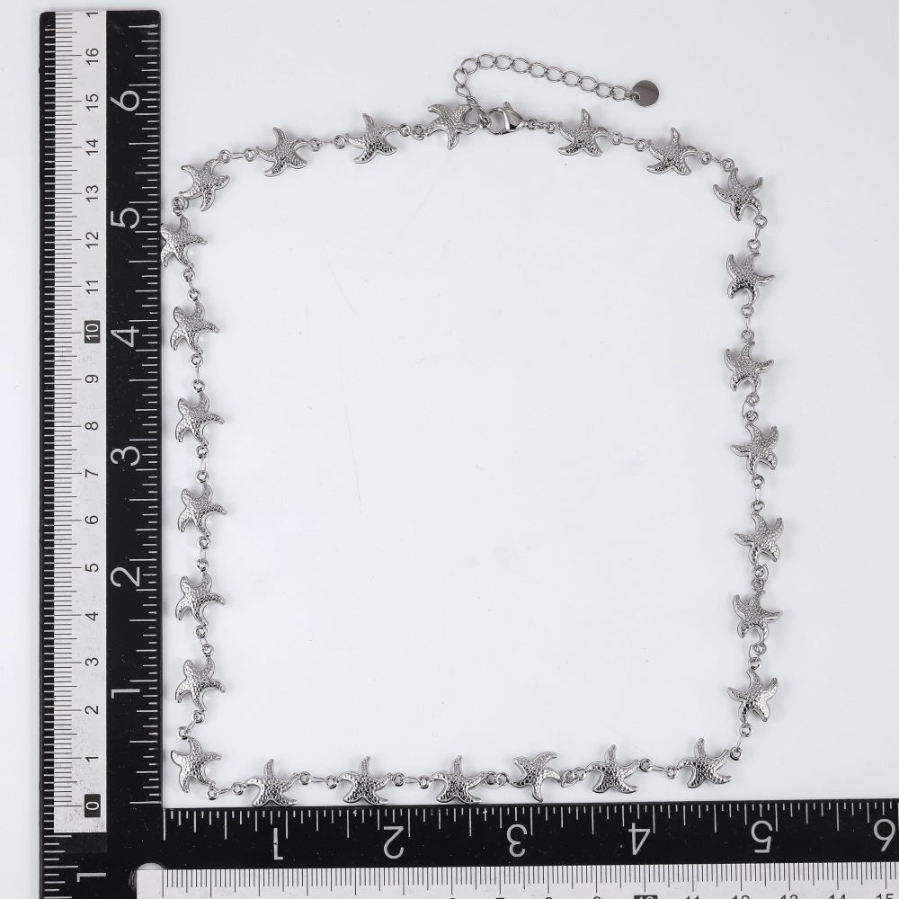 NSS1072 STAINLESS STEEL STARFISH NECKLACE