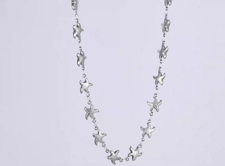 NSS1072 STAINLESS STEEL STARFISH NECKLACE