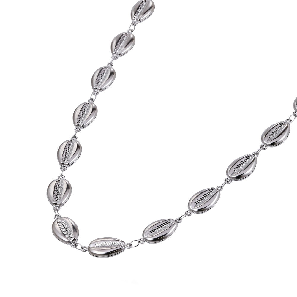 NSS1073 STAINLESS STEEL COWRIE SHELL NECKLACE