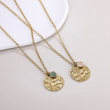 NSS1075 STAINLESS STEEL NECKLACE WITH STONE