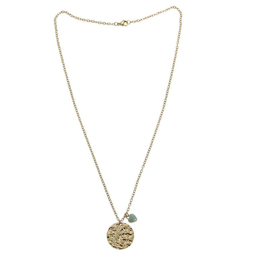 NSS1075 STAINLESS STEEL NECKLACE WITH STONE