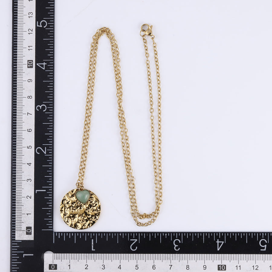 NSS1075 STAINLESS STEEL NECKLACE WITH STONE