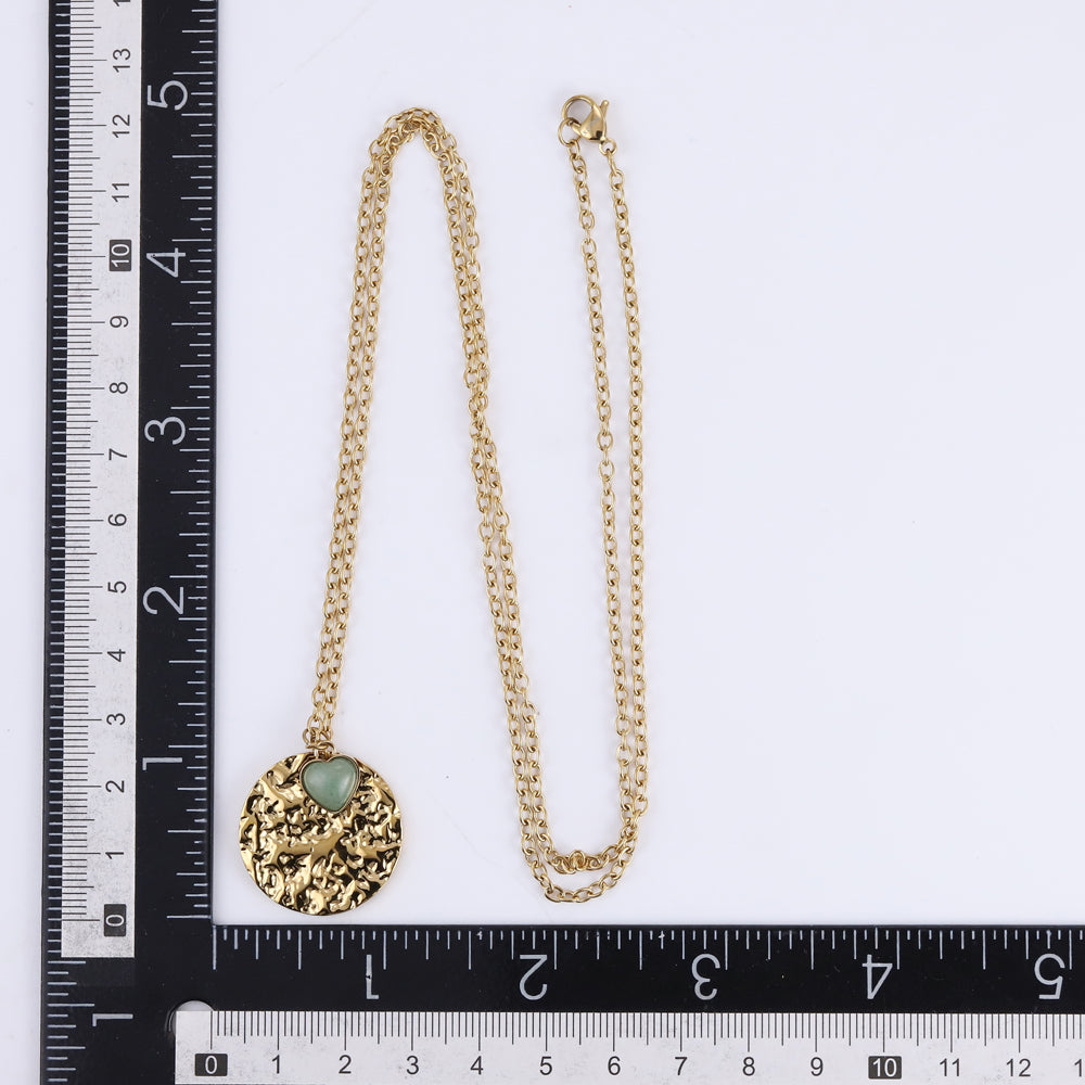 NSS1075 STAINLESS STEEL NECKLACE WITH STONE