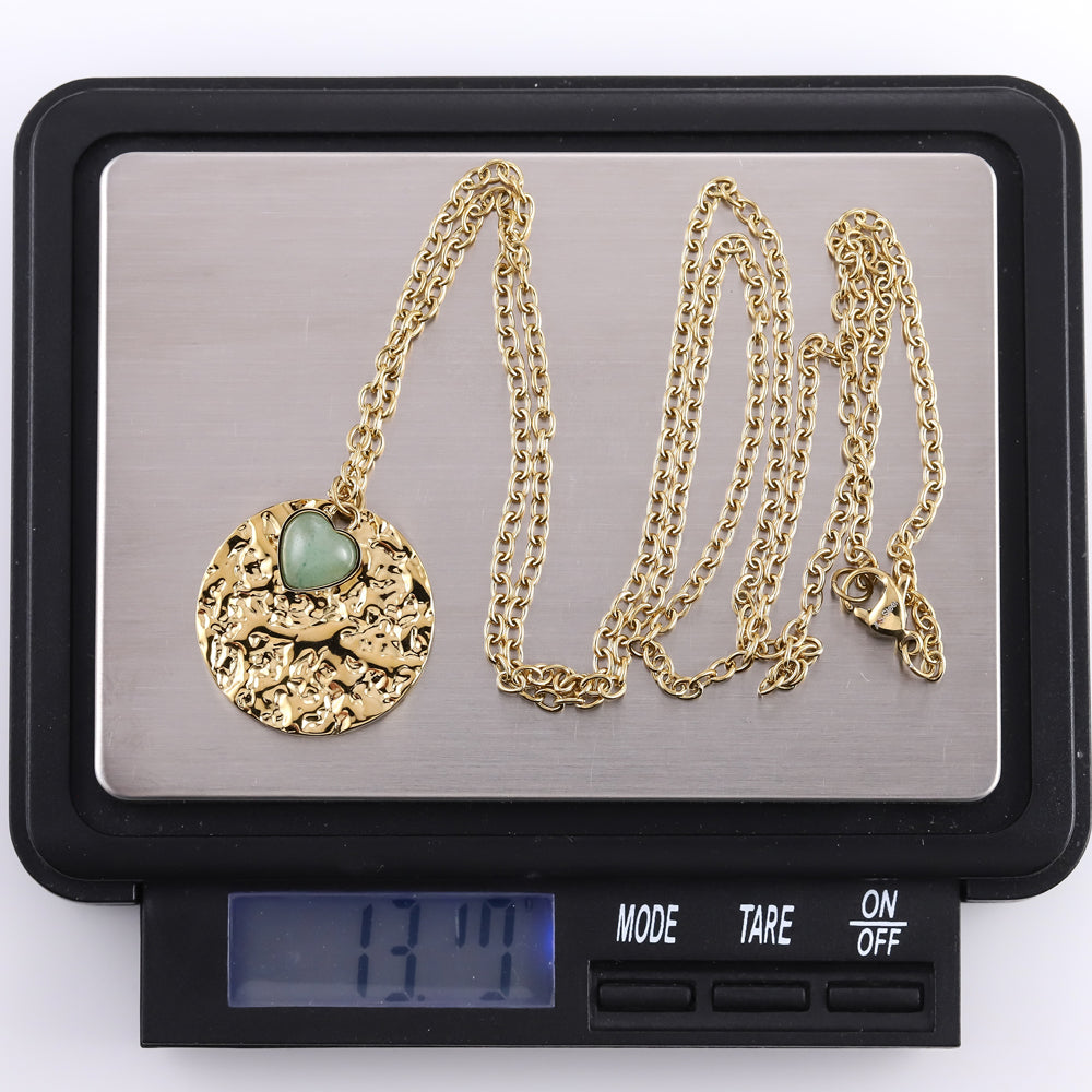 NSS1075 STAINLESS STEEL NECKLACE WITH STONE