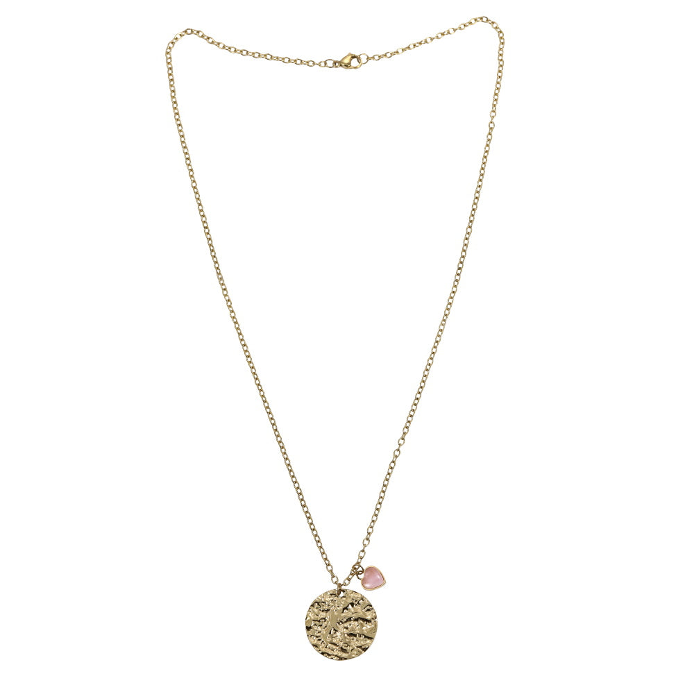 NSS1075 STAINLESS STEEL NECKLACE WITH STONE