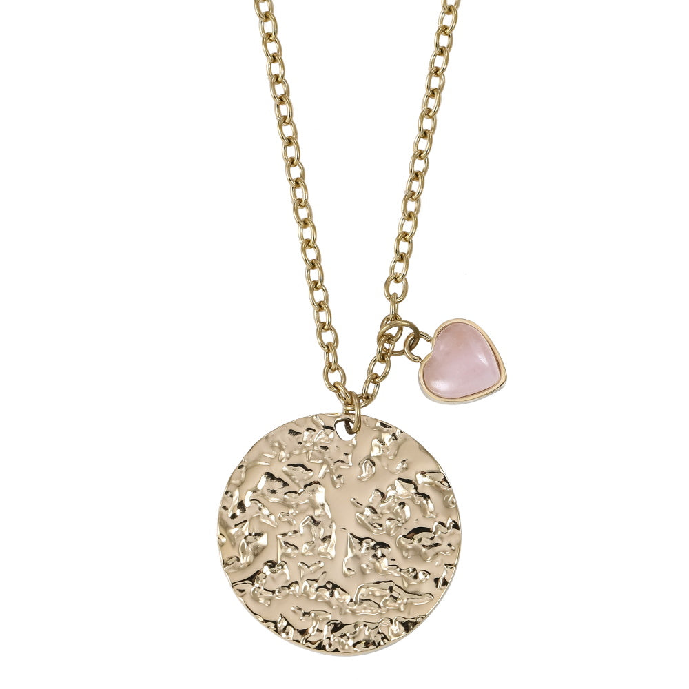 NSS1075 STAINLESS STEEL NECKLACE WITH STONE