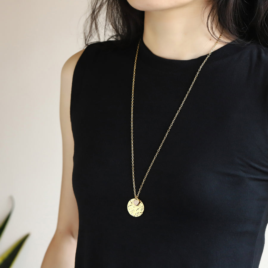 NSS1075 STAINLESS STEEL NECKLACE WITH STONE