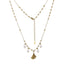 NSS1076 STAINLESS STEEL NECKLACE WITH LEAF CHARM AND BEADS