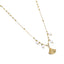 NSS1076 STAINLESS STEEL NECKLACE WITH LEAF CHARM AND BEADS